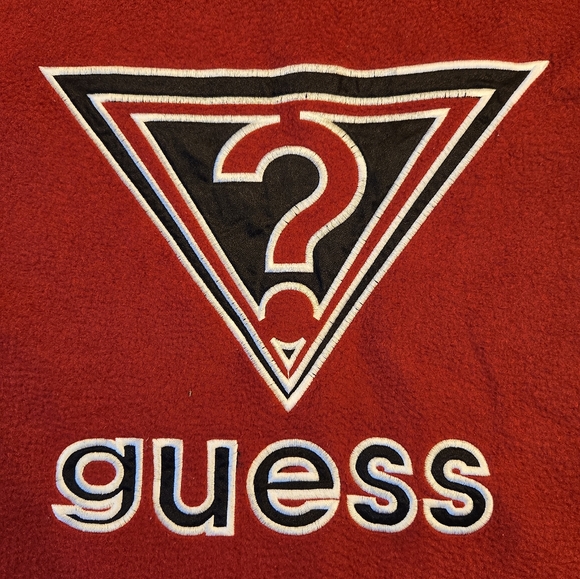 Vintage Guess Polo Fleece Sweatshirt Mens Size Medium VTG 90s Crewneck - Picture 3 of 7
